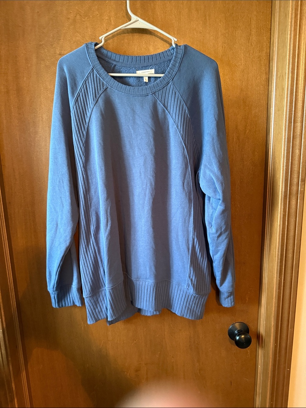 Maurices Slate Blue Ribbed Shoulder Pullover
